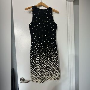 Evan Picone Black and White Halter Sheath Dress